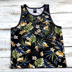 Stussy Tropical Tank Top Shirt Floral Surf Skate L